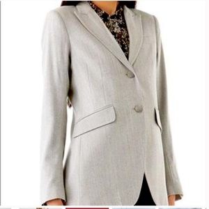 Authentic Theory blazer in gray herringbone.